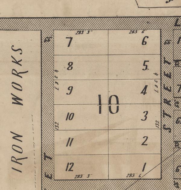 1884 estate sale plan, Section 10