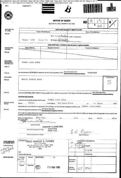 1990 notice of death